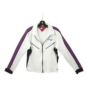 Vtg Tommy Girl Sport Track Jacket XL READ DESCRIPTION Front Zip Stripe Sleeve